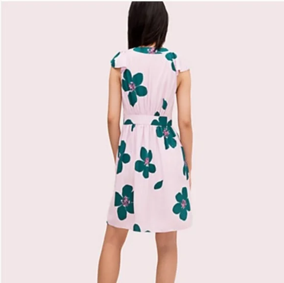 Kate Spade Grand Flora A-Line Dress in Mirage Pink Sz 6 - Picture 2 of 6